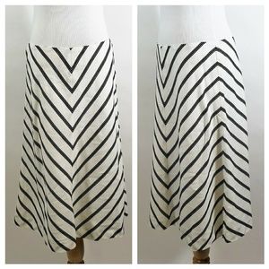 Talbots white skirt black chevron 10 Petite NWT